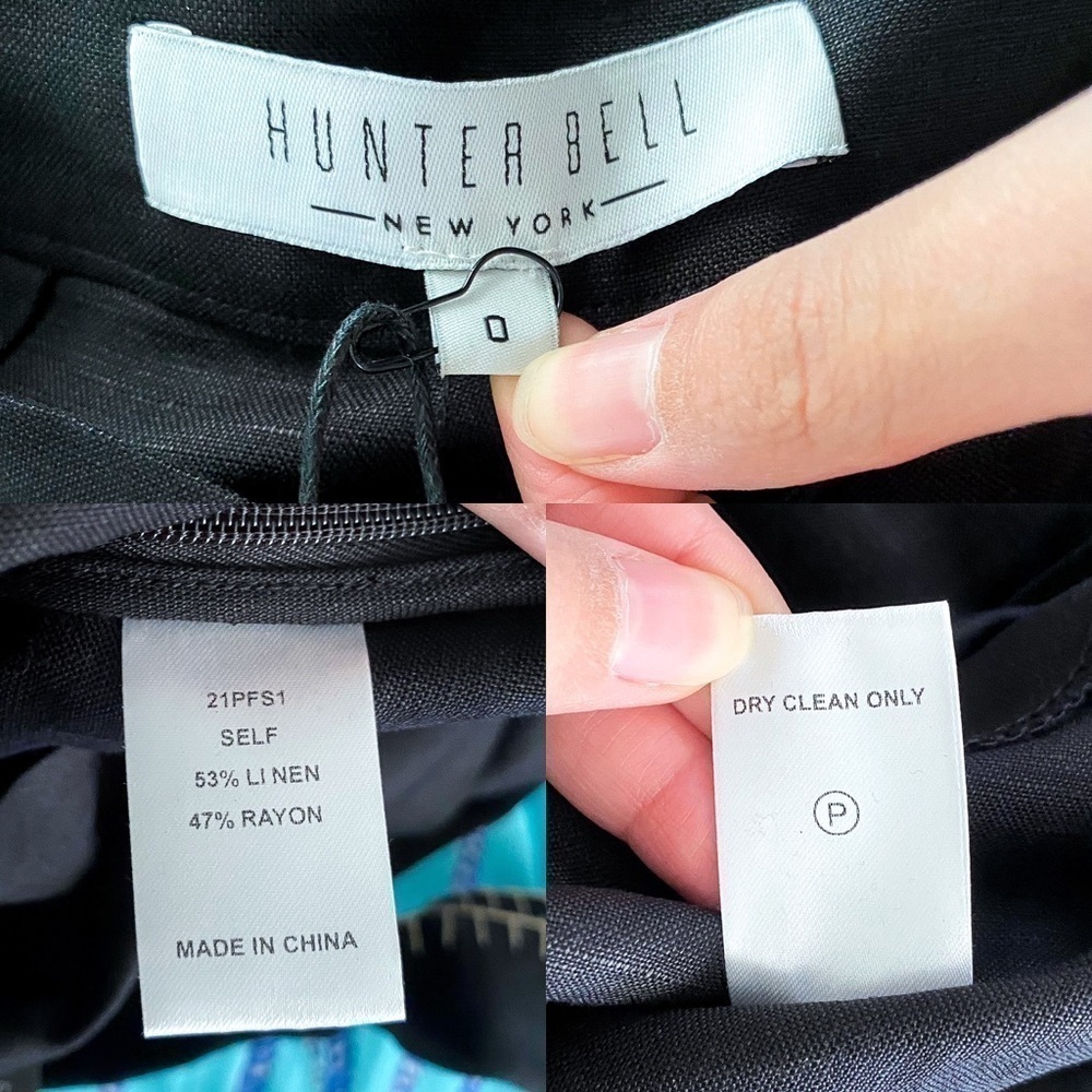 Hunter Bell Shorts Ashton Linen Lightweight Belt Tie High-Waisted Onyx 0 NWT - Picture 5 of 7